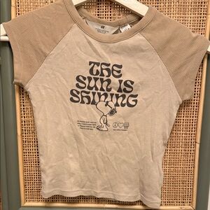 H&M Kids Tan licensed Peanuts Graphic Tee